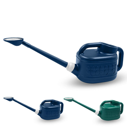 Watering Can for Indoor & Outdoor Plants, Plant Watering Can with Stainless Steel Shower Head, 1 Gallon Plastic Water Can for Garden, Flowers, Vegetable, Greenhouse (Dark Blue)