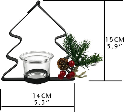 SHMILMH Glass Tealight Candle Holders - Set of 4 Black Votive Holders for Wall Decoration