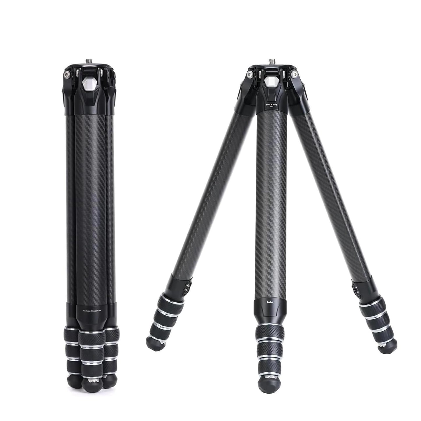 Falcam TreeRoot F38 Pro Carbon Fiber Tripod, 61" Quick Lock Travel Tripod, 5kg Load, F22 Interfaces, 1/4" Screw, Carry Strap Holes for DSLR, Mirrorless, and Video Cameras (R140T)