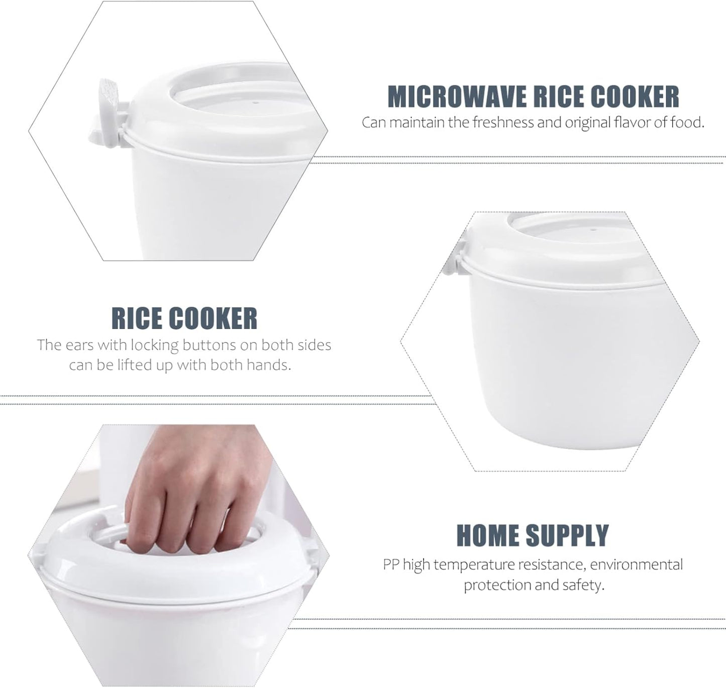 Hemoton Mini Microwave Steamer, Rice Cooker, Food Steamer Pot with Lid, Portable Microwave Cookware