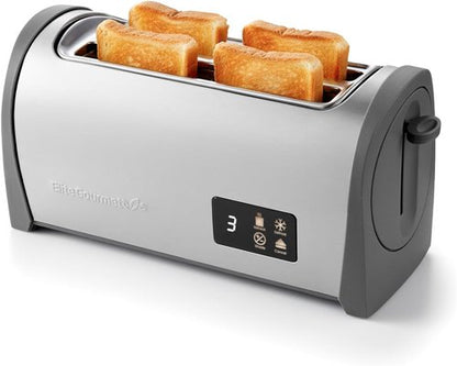 Elite Gourmet 4-Slice Digital Toaster - Touch Screen LED, Extra Wide 1.5” Slots, 6 Browning Levels, Stainless Steel