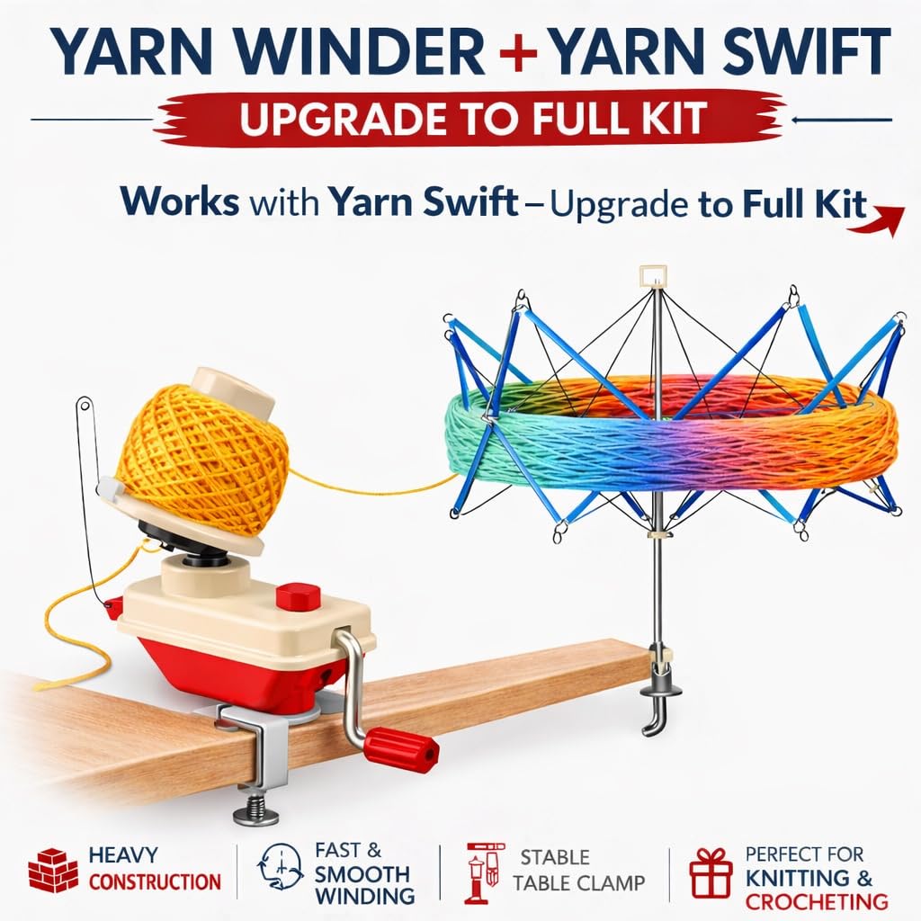 ClarArti - Yarn Winder for Crocheting & Knitting – Manual Yarn Ball Winder for Yarn Cakes – Quick, Quiet Yarn Cake Winder with Table Clamp