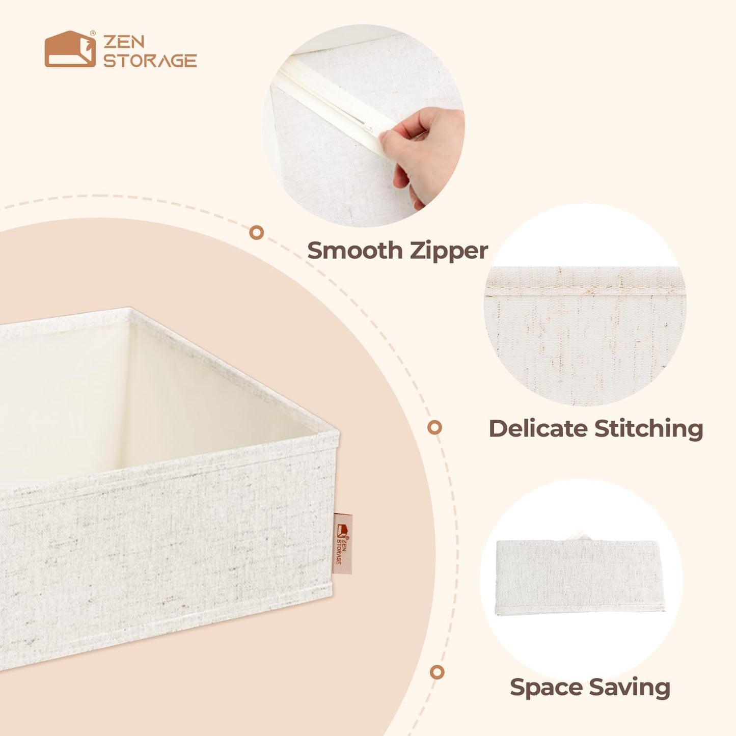 12Pack Closet Cotton Linen Drawer Organizer for Baby Clothes, Multi-Size Nursery Dresser Dividers for Clothes, Premium