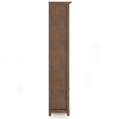 SIMPLIHOME Amherst Bookcase - 70 inch Tall 5-Shelf Solid Wood Bookshelf in Rustic Natural Aged Brown, Transitional Storage for Living Room, Study or Office with Adjustable Shelves and Tapered Legs
