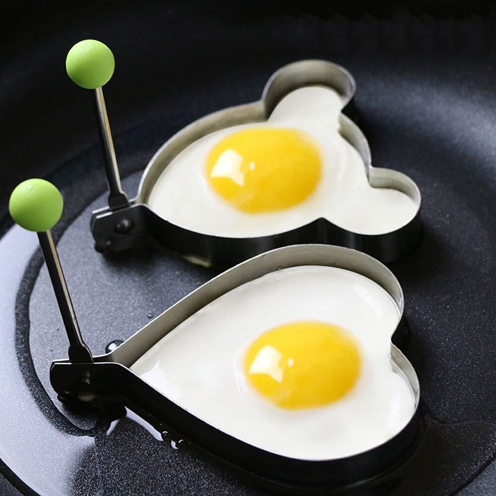 Egg Molds Egg Shaper Egg Ring Pancake Maker with Handle-6PCS