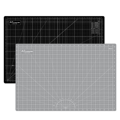 HEADLEY TOOLS 18" x 24" Thickened Self Healing Cutting Mat, A2 Rotary Cutting Sewing Mat for Crafts, Double Sided 5-Ply Table Cutting Board for Fabric Quilting Leather Arts Hobby Project, Grey/Black
