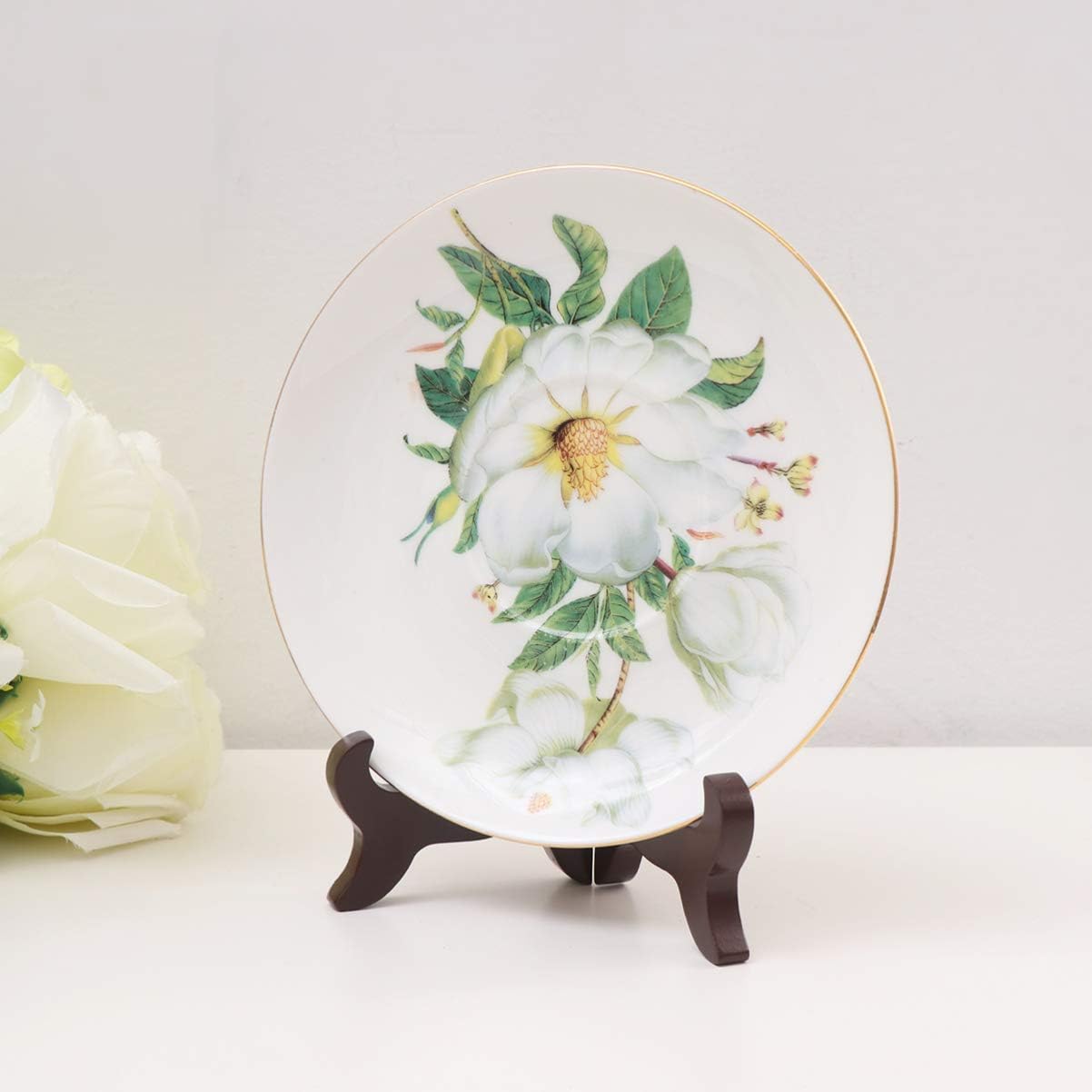 Gatuida Gold Decor Book Display Stand, Wooden Plate Easel Holder for Decorative Wood Library Decor