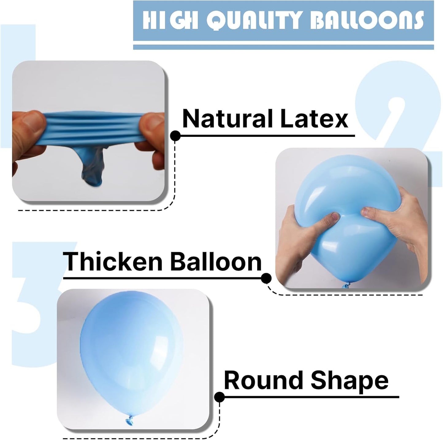 PartyWoo Light Blue Balloons - 100pcs Mini 5-Inch Pastel Aqua Balloons for Baby Showers & Parties