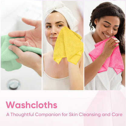 12 Pack, 12x12 Inch, Set HOMEXCEL Microfiber Washcloths Highly Absorbent and Soft Face Towel, Multi-Purpose Wash Cloths