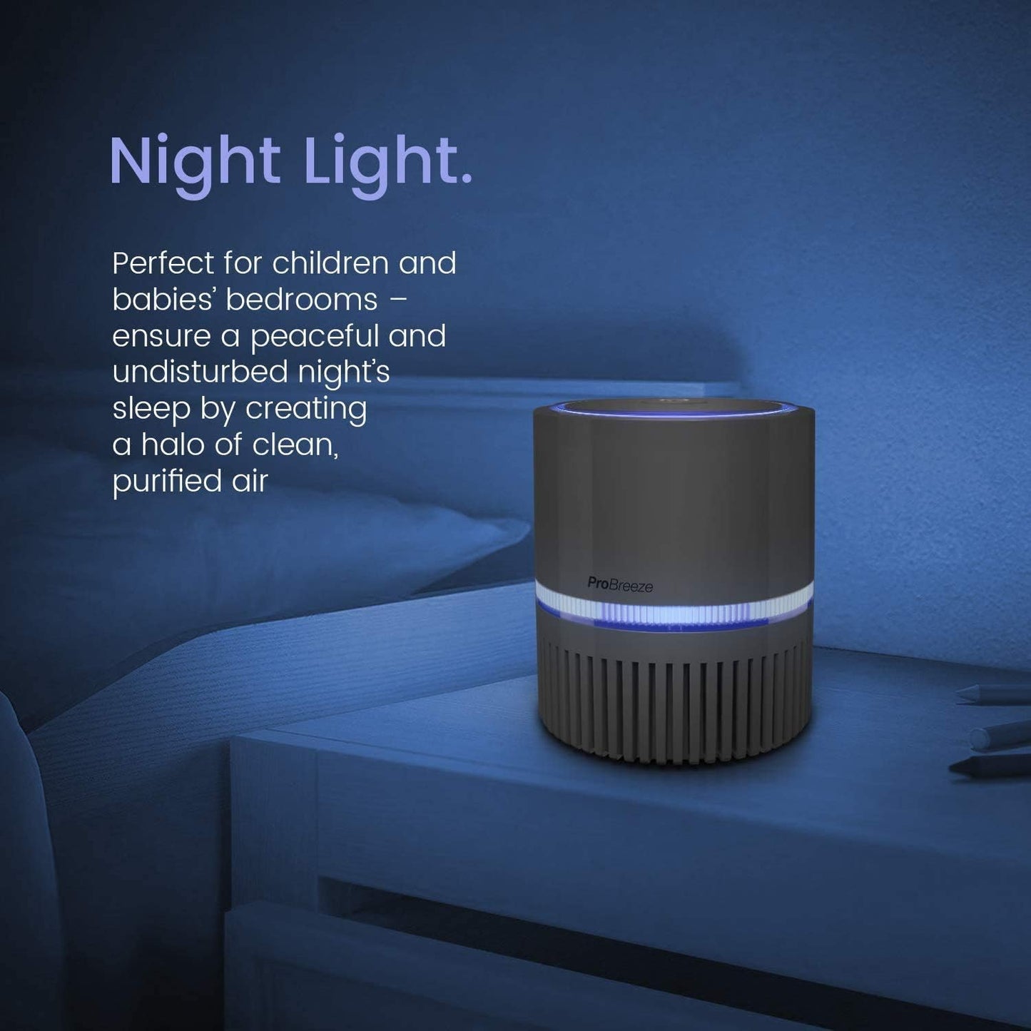Pro Breeze Small Air Purifier HEPA - True HEPA Filter, 99.7% Smoke, Dust, Pollen, Desktop Air Purifier