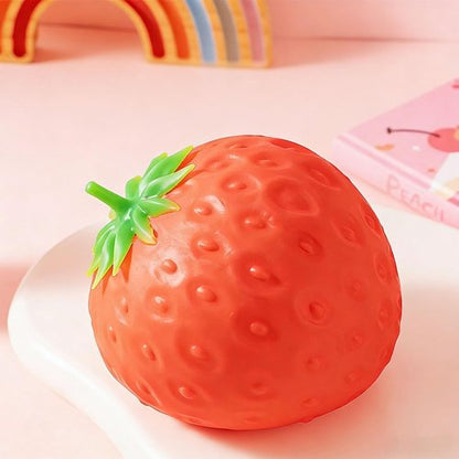 Giant Strawberry Squishy - Jumbo Squeezy Stress Ball for Adults | Slow Rise Fidget Toy (3.14 x 1.96 in)