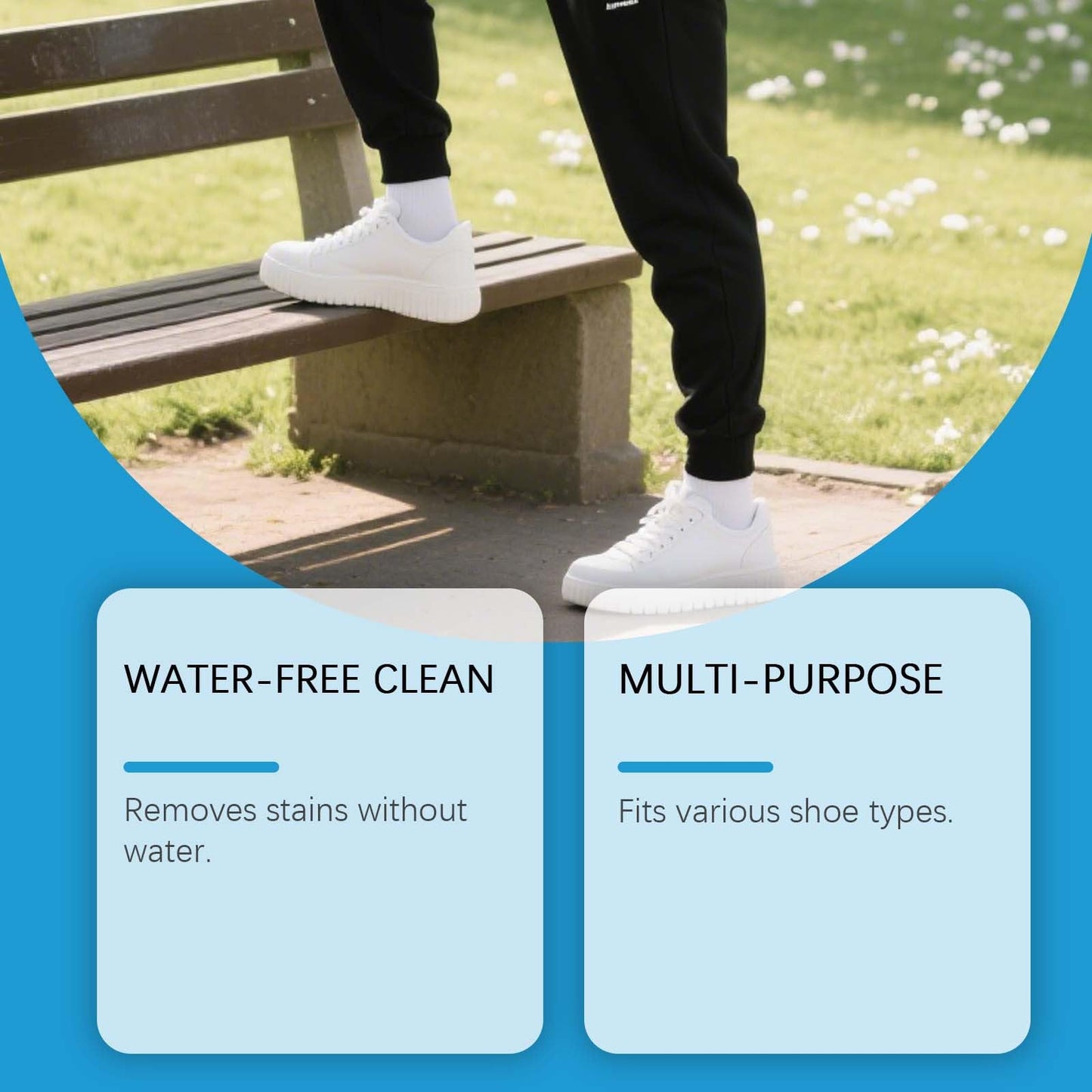 UUZO White Shoe Cleaner Cream, No-Wash Solid Cleaning Paste with Sponge, Multipurpose WhiteShoe Cleaner Paste, Removes Stains and Dirt, for Leather, Silicon, Car Interiors, 2 Pack