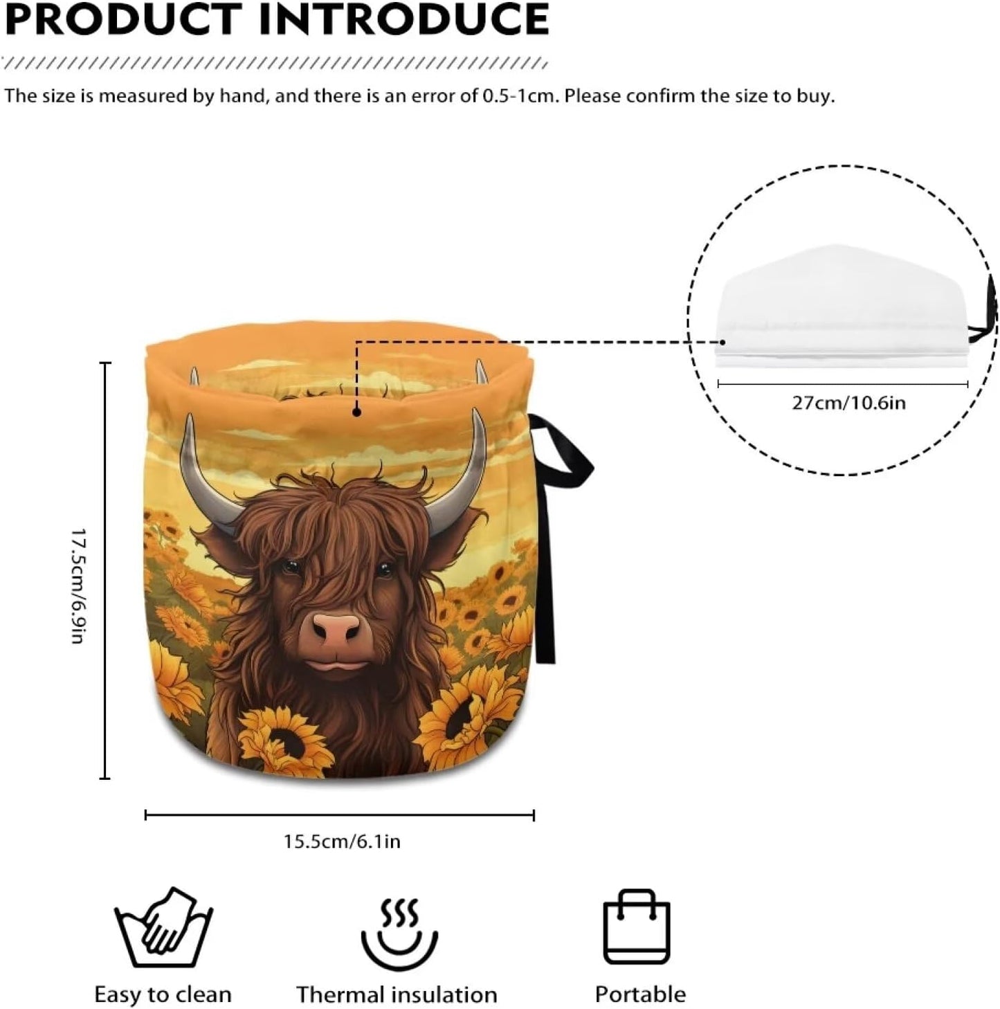Highland Cow Tea Cozy for Teapot Insulation Keep Warm Dust Cover Kettle Quilt for Home Kitchen Holiday