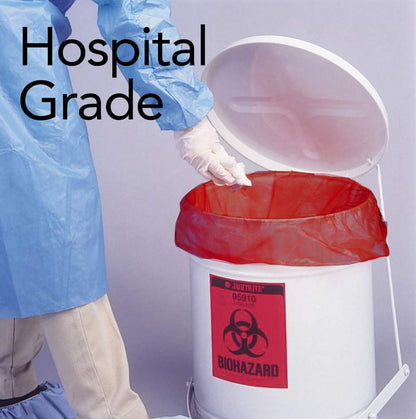 RESILIA Biohazard Bags - Hazardous Waste Disposal, Meets DOT ASTM Standards for Hospital Use, OSHA Approved, Red, 33 Gallon, 29" W x 43" L, 1.1 Mil, 0.0011 Inch, 20 Bags, Made in the USA