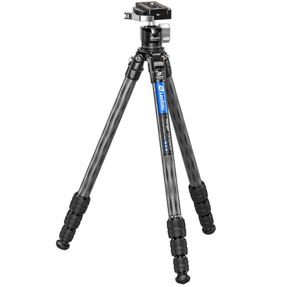 Leofoto Professional Camera Tripod, 45" Compact Carbon Fiber Tripod for DSLR Video Camcorder, 4 Leg Sections, 360° Ball Head, Max Load 6KG/13Lb (LS-224CX+LH-25LR)