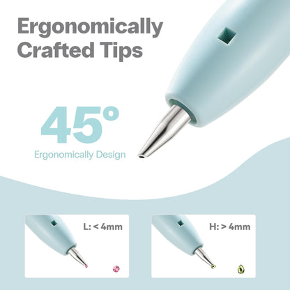 Electric Diamond Painting Pen - Cordless Diamond Art Pen Low-Noise Wax-Free, Rechargeable 2-Speed with LED Light & Removable Magnifier, Portable Diamond Art Accessories for Crafts Lovers