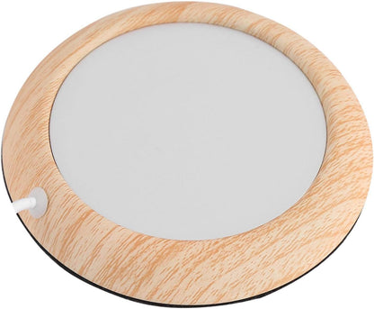 USB Wood Grain Cup Warmer with USB Cable, Electric Drink Plate Tea Mat Coffee Warmer Pad for Home Use