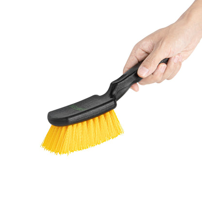 Restaurantware-Clean Tek Professional 10.24 Inch Utility Brush, 1 Heavy-Duty Scrub Brush - Plastic Bristles, Ergonomic Handle, Black Plastic Cleaning Scrub, Ideal for Indoor and Outdoor Cleaning