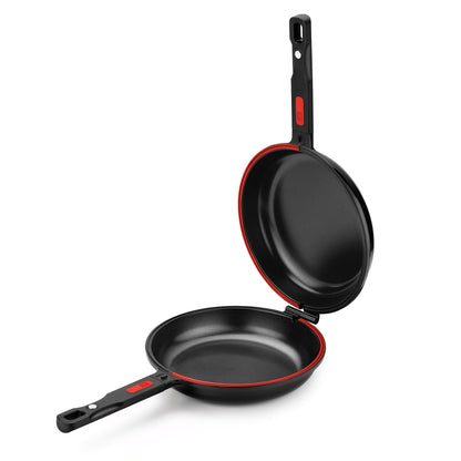BRA COOKWARE Premiere Dual Skillet | 9.5 inches Double Frying Pan for Frittatas & Spanish Omelets | PFOA Free Triple Nonstick Coating | Full Induction Reversible Pan | Cast Aluminum Flip Skillet
