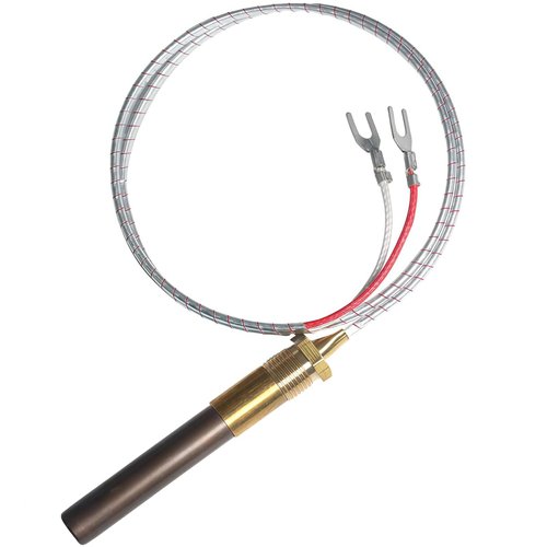 KOIUETUA 24 Inch Q313A 750mV Thermopile Generator, Fireplace Thermocouple Replacement 1950-001 R1054 60125501 for Gas Water Heater, Stove, Grill, Fryer, Oven (Aluminum)