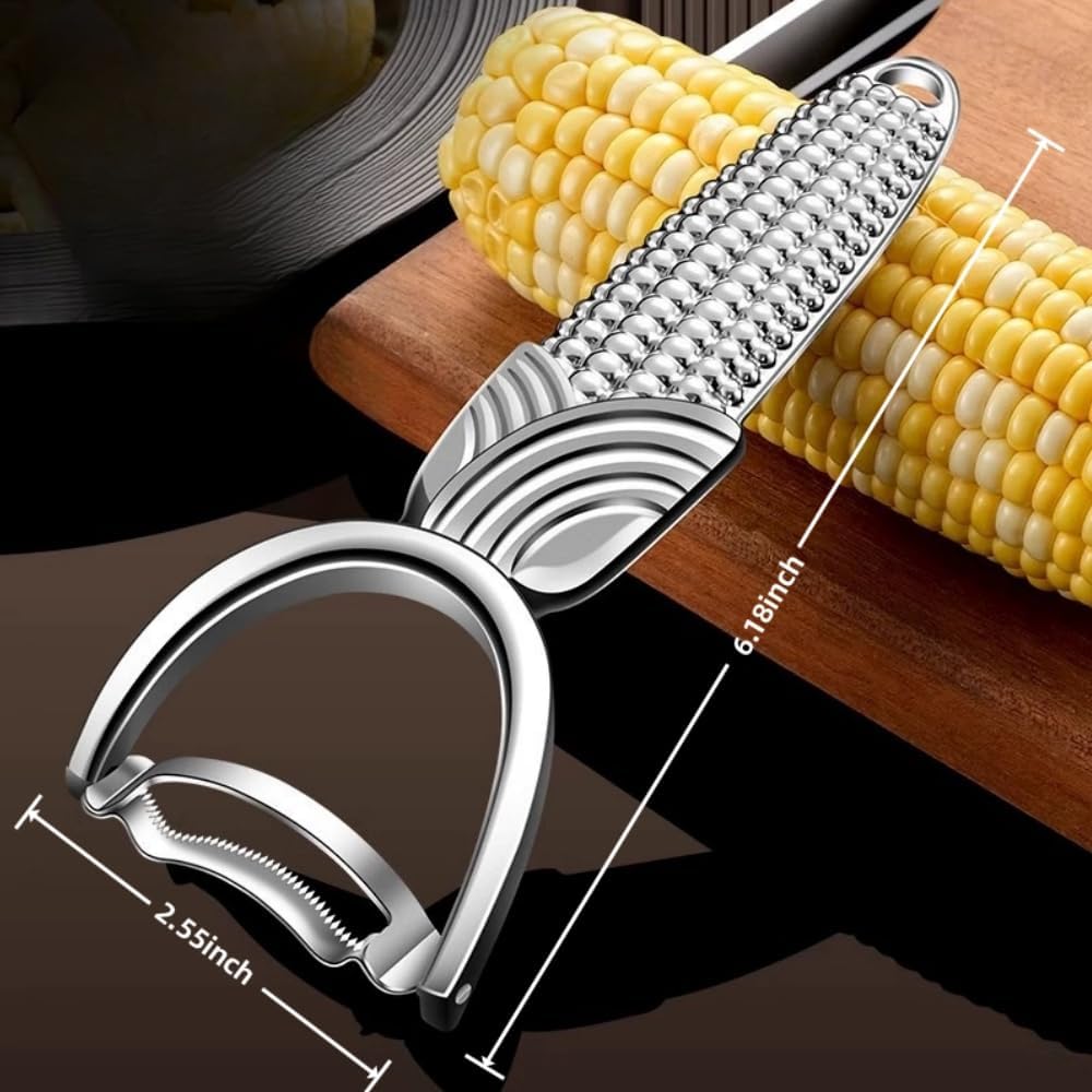 Huakai Corn Prep Peeler,Corn on the Cob Stripper Tool/Wider non-slip Handle/10-year Rustproof/Durable and efficient.