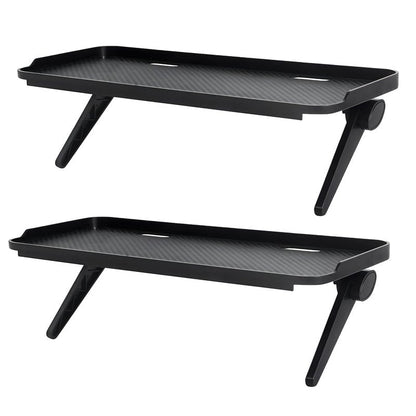 QIYUNI 2 Pieces TV Top Shelf Screen Monitor Top Storage Bracket Computer Screen Shelf Adjustable Bracke for Media Boxes Game Console Router Home Mount (Black, 11.8 x 4.9 Inch)