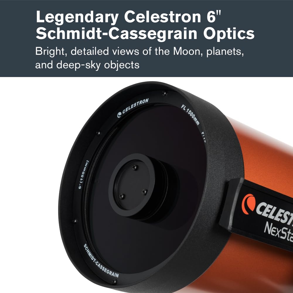 Celestron NexStar 6SE Computerized Telescope – 6-Inch Schmidt-Cassegrain Optical Tube – Fully Automated GoTo Mount with SkyAlign – Ideal for Beginners and Advanced Users – 40,000+ Object Database