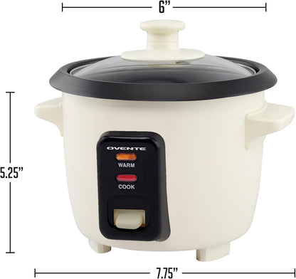 OVENTE Electric Rice Cooker, Non-Stick Aluminium Pot, Automatic Keep Warm, 4-Cup Cooked Rice
