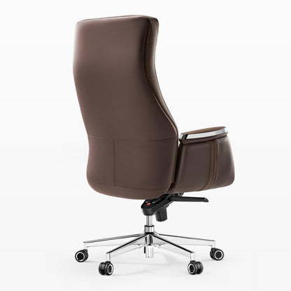 EUREKA ERGONOMIC Royal II Executive Office Chair High Back, Big and Tall with Extra Wide Seat, Silicone Leather Desk Chair Computer Chair, Modern Office Chair Home Office Desk Chairs-Brown