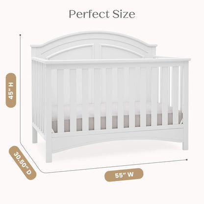 Delta Children Perry 6-in-1 Convertible Crib - Greenguard Gold Certified, Bianca White