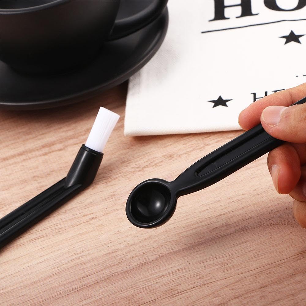2 Pcs Coffee Machine Cleaning Brush with Spoon Tool Set for Home Kitchen