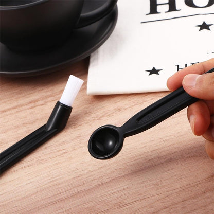 2 Pcs Coffee Machine Cleaning Brush with Spoon Tool Set for Home Kitchen