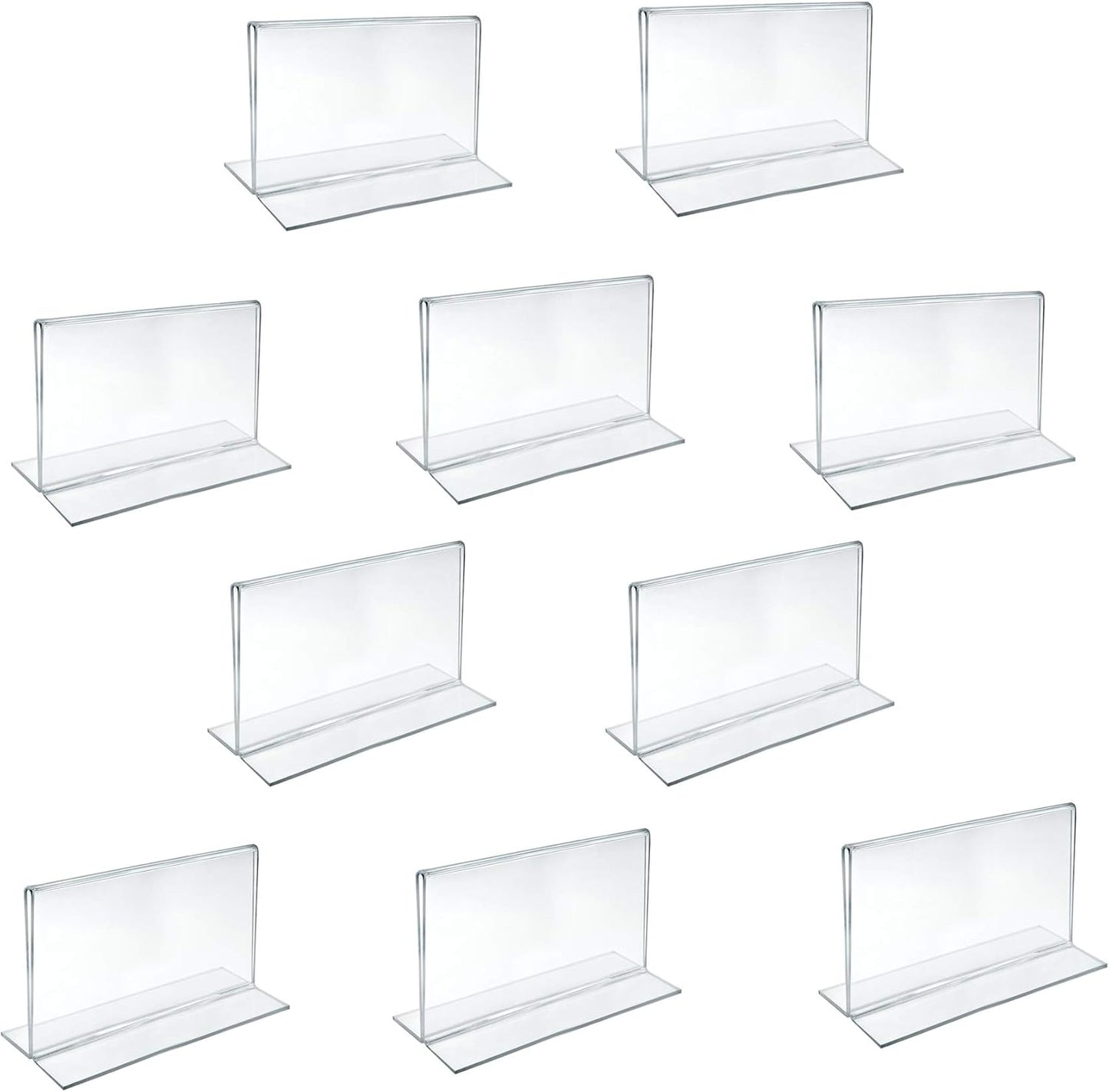 Azar 152727 Horizontal Double-Sided Stand Up Sign Holder, 10 Count, Clear, 6 in W X 4 in H