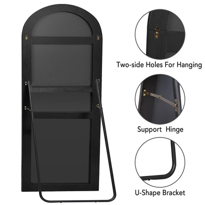 PexFix Full Length Mirror, 71''x31''Black Arched Mirror Large Floor Mirror Standing Leaning Hanging [71''x32''-Black]