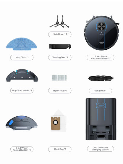 Laresar Clean Robot Vacuum and Mop, 8000Pa Robotic Vacuum with Self-Emptying Base, Lidar Navigation, Smart Mapping, 60 Days Capacity, 180mins Runtime, Ideal for Pet Hair, Hard Floor, Carpets