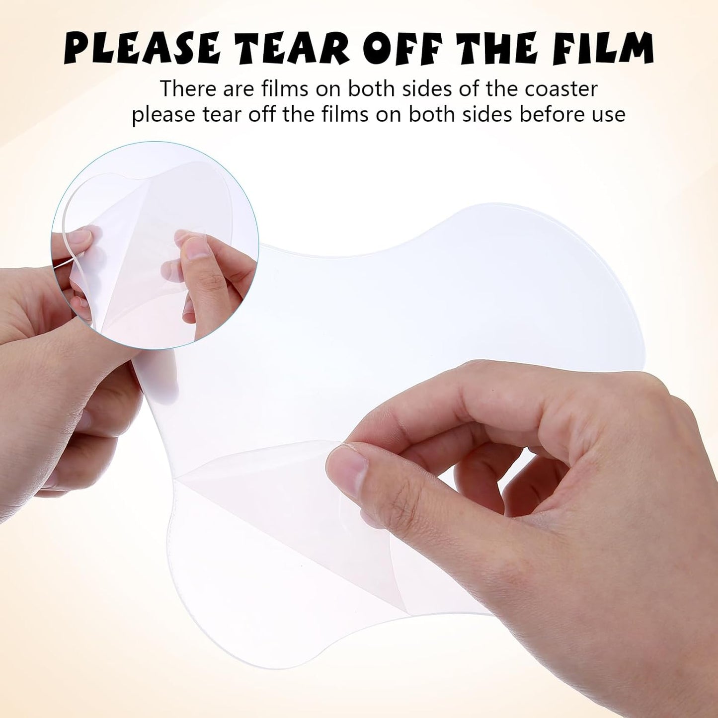 2 Pcs Acrylic Clear Coasters - Aesthetic Irregular Cloud Shape Drink Cup Coaster for Coffee Table, Desk Decoration