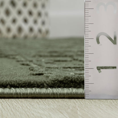 Abani Sage Green Area Rug | 6' x 9' - Forest Textured - Grid, Chunky and Soft Washable Plush Carpet | Perfect for Living Room & Bedroom | Plush Deco Collection