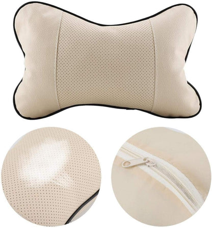 Car Headrest Pillow, Skin-Friendly Headrest Pillow for Car Seat, Office Chair (Beige)