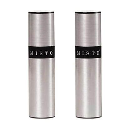 Misto Aluminum Oil Sprayer, Set of 2, Versatile Refillable Aerosol Sprayers for Olive Oil, Vinegar, Lemon Juice, Dressings, and More, Ideal for Cooking, BBQ, and Air Fryers
