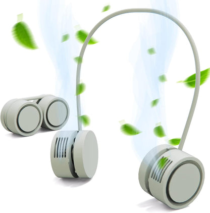 Portable Neck Fan - Hands Free Wearable Bladeless Neck Fans with 3 Speeds for Women and Adults (Green)