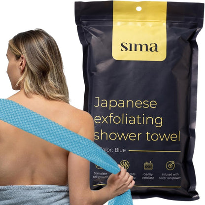 2 2 Pack) Exfoliating Washcloth Face & Body Scrub Towel - Japanese Exfoliating Towel with Hexagon Fibers, Body Scrubber