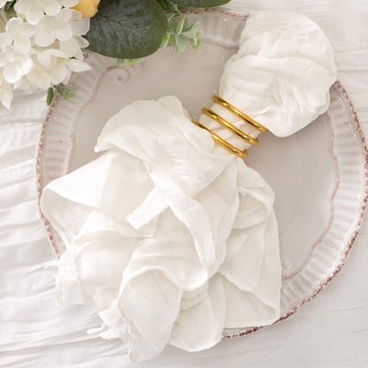 Jimtx 20 Pack Ivory Cheesecloth Napkins Washable White Spring Summer Cloth Napkins Set of 20 Bulk 21x21 Inches for Dinner Wedding Baby Bridal Shower Birthday Party Table Decor