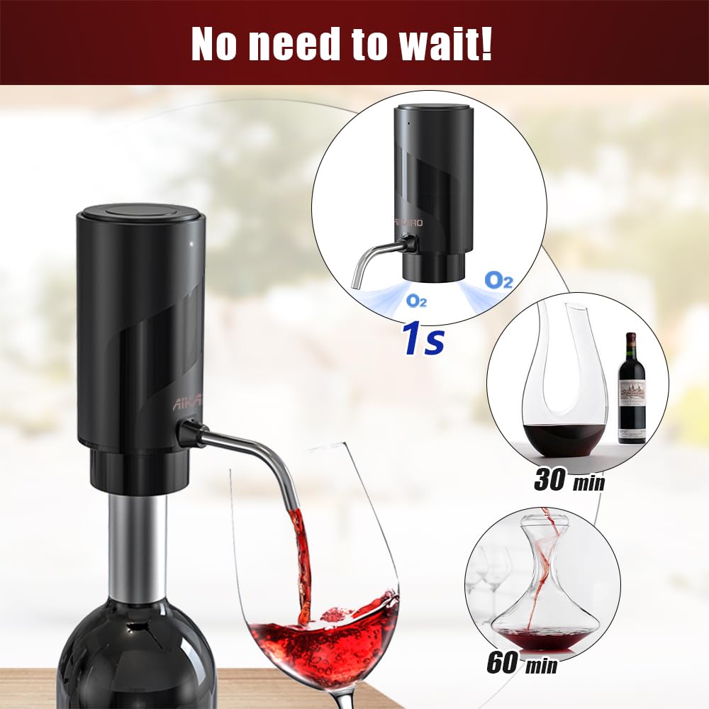 AIKARO - Electric Wine Aerator Pourer Rechargeable Automatic Electronic Decanter