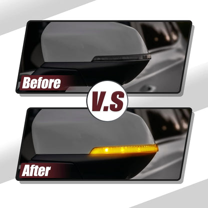 ACROPIX Car LED Front Right Side Mirror Turn Signal Light, Fit for Chrysler Town Country - Pack of 1 Silver Tone