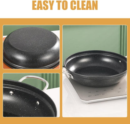 Stainless Steel Skillet with 2 Handles, Everyday Saute Pan, Multipurpose Deep Frying Pan