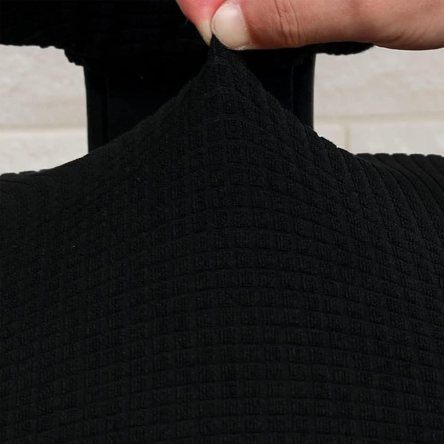 Stretchable Office Chair Cover, Computer Chair Slipcover for Desk Chairs, Machine Washable Spandex, Black
