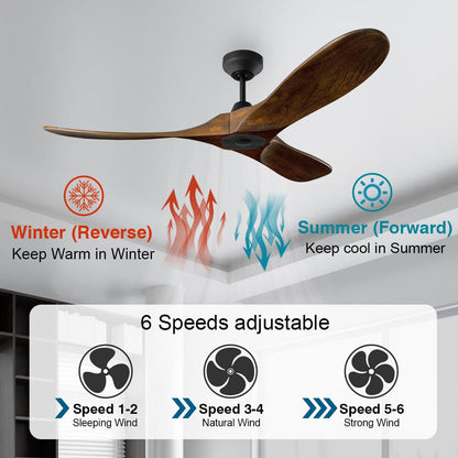 Generation Lighting Maverick Smart Fan (Black with Dark Walnut Blades, 60-Inch)