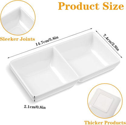 16 PCS Sauce Dish, Wet & Dry Double Layer Dipping Bowl, Large Capacity for Restaurant Kitchen Dining Room, White