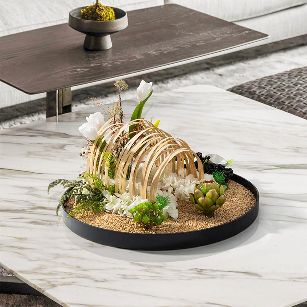 Artificial Bonsai Tree Large Round Table in The Middle of The Turntable Flower Hotel Table Restaurant Light Luxury Decorations Landscape Decorations Artificial Plant Bonsai Tree(Small)