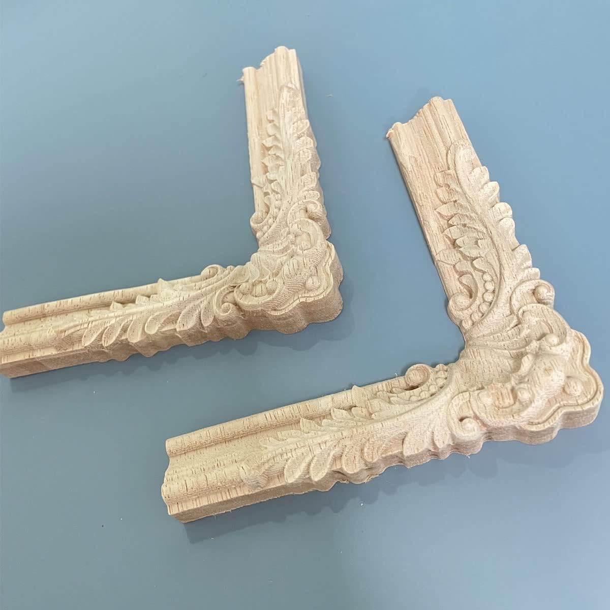 YOKIOU 4PCS 4.7 4.7in (4Corner4.7 4.7in) Decorative Wood Carved Corner Onlay Appliques * for Furniture Door Cabinet *